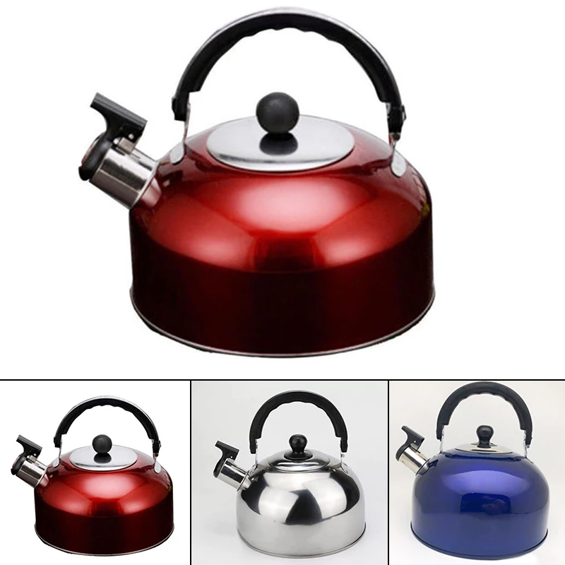 Чайник со свистком 3л чайник из нержавеющей стали плита газ/походный чайник J серебристый/красный/синий чайник со свистком кухонные инструменты