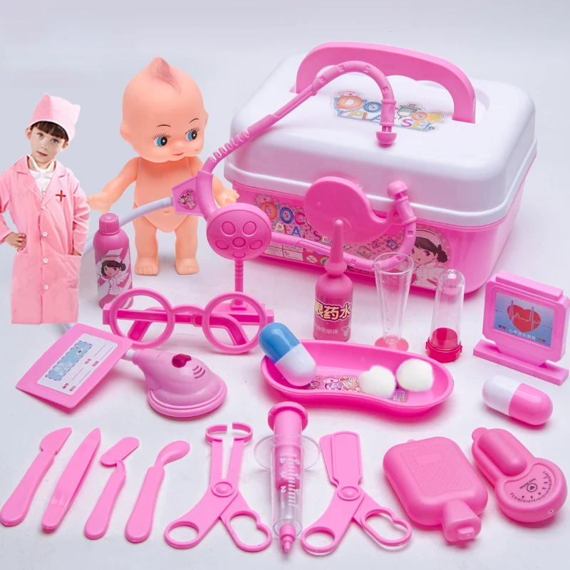 Игрушечный набор для имитации доктора, медицинская коробка для инъекций, детский игровой домик для мальчиков и девочек, стетоскоп, детский набор для доктора