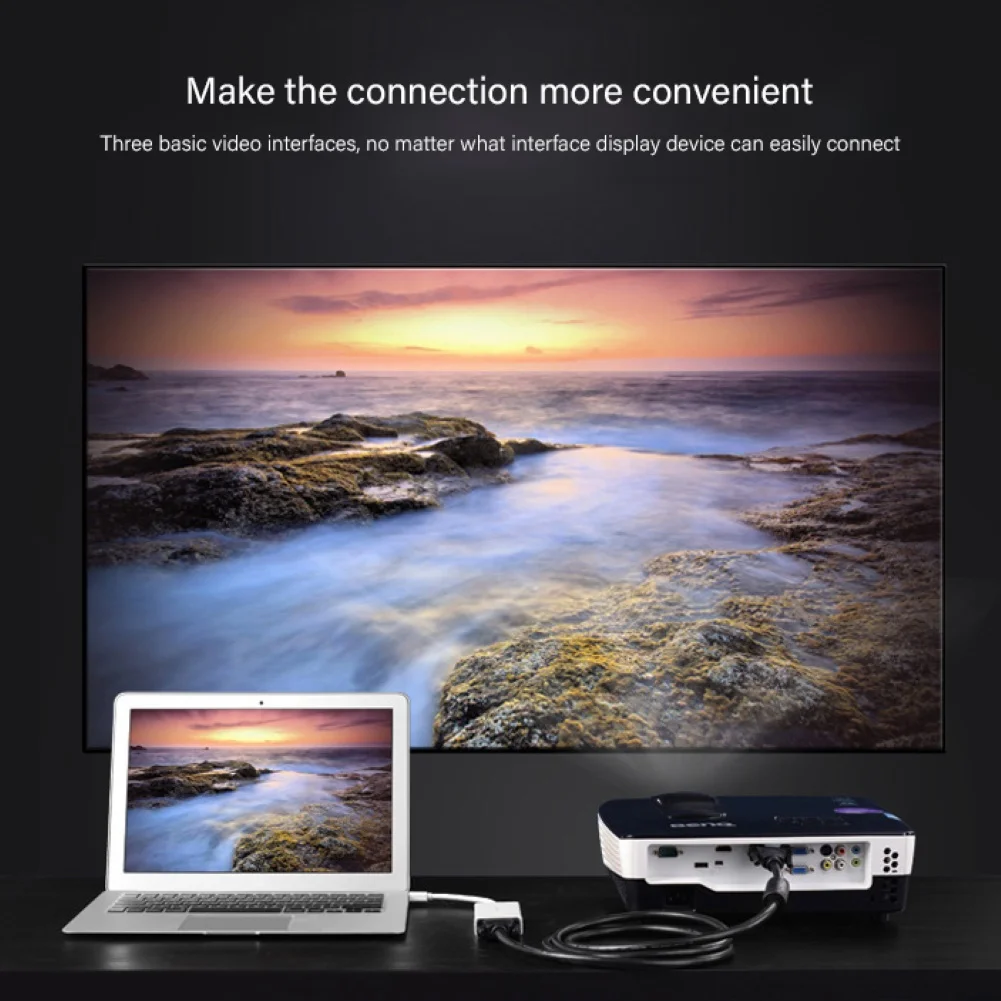 Портативный Micro USB Mini 1080P DP к HDMI VGA DVI кабель адаптер конвертер для Macbook Pro удобный в использовании