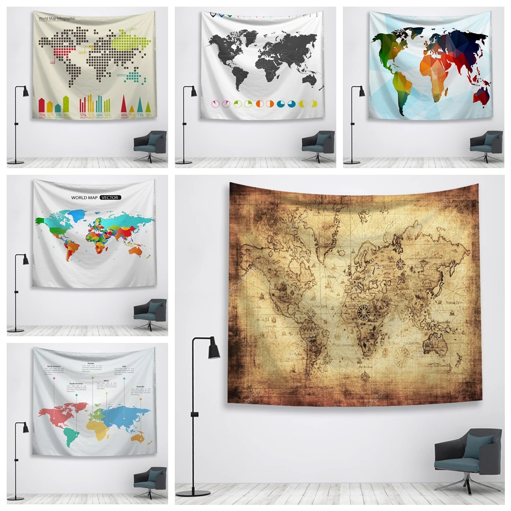 Карта стены Ttapestry висячие украшения богемный пляжный коврик фермерский дом Декор общежития МАНДАЛА ГОБЕЛЕН колдовство хиппи