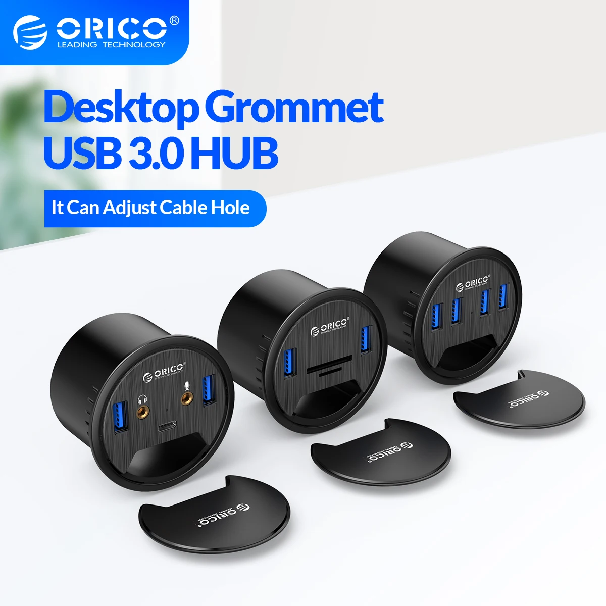 

ORICO USB 3.0 HUB Desktop Grommet Type C High Speed Splitter With SD TF Headphone Mircophone Adapter For PC Computer Accessories