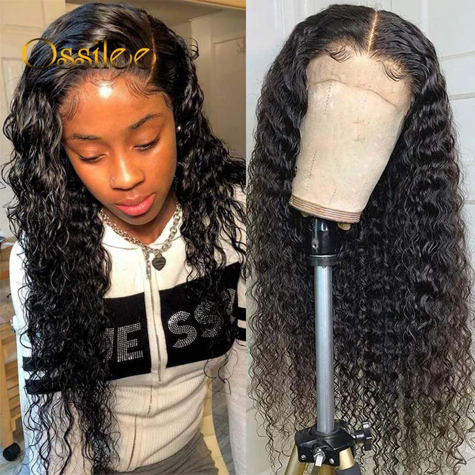 HD Transparent Lace Front Human Hair Wigs Deep Wave Wig ...