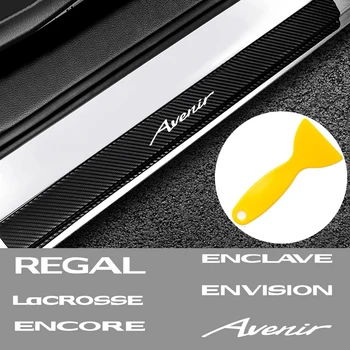 

4PCS Car Door Sill Stickers Carbon Fiber Threshold Edge Protective Decal for Buick Regal Lacrosse Encore Enclave Envision Avenir