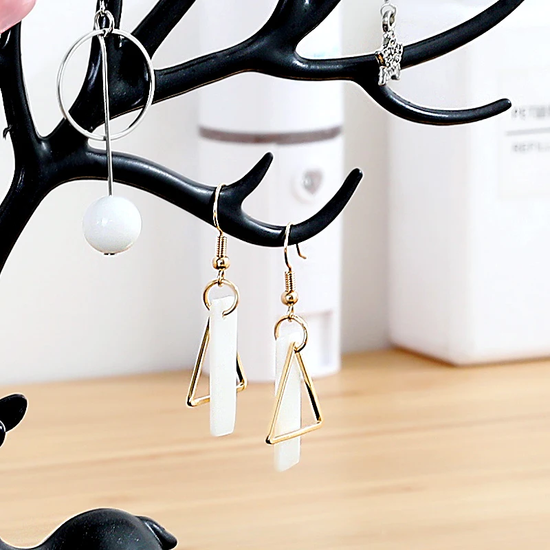 Female wedding decoration storage earrings ring diamond painting boxs hanging collection necklace hand ear jewelry box