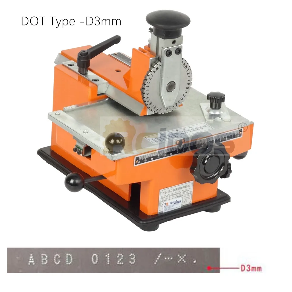 Dot Type-D3mm YL-360 полуавтоматическая ручная точечная маркировочная машина, RCIDOS матричная маркировочная машина, оборудование параметры принтер этикеток - Цвет: Dot Type-D3mm