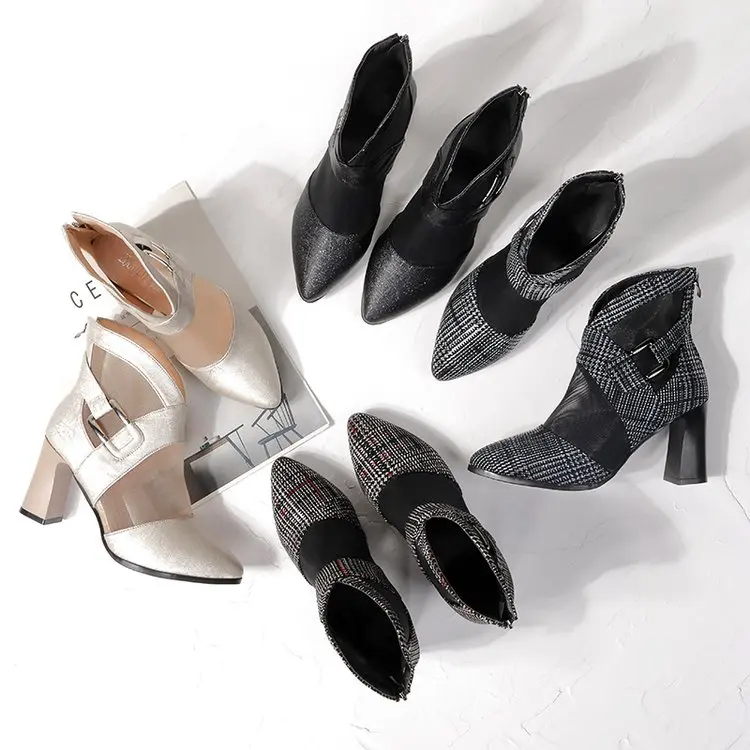 Популярные женские осенне зимние сетчатые ботильоны с перфоратором Женские
