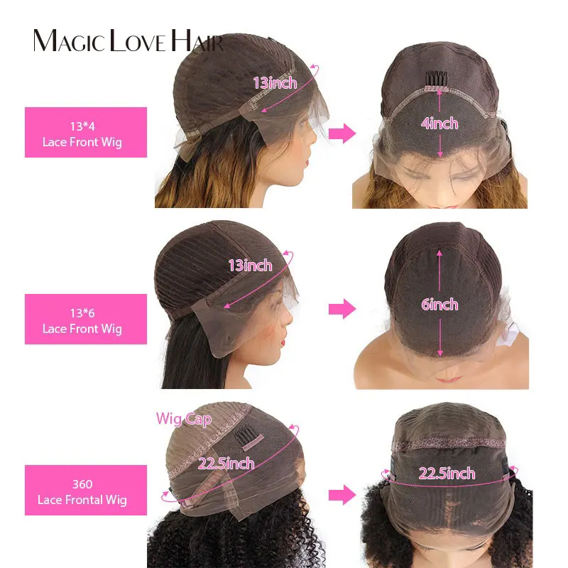 Magic Love 13x6 Lace Front Human Hair Wigs Pre Plucked With Baby Hair Brazilian Straight 99J Wigs For Black Women