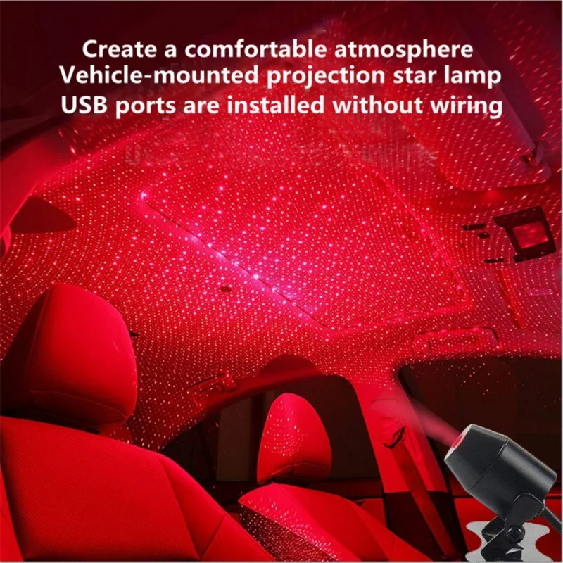 

Mini LED Car Roof Star Night Lights Projector Light Interior Ambient Atmosphere Galaxy Lamp Decoration Light USB Plug