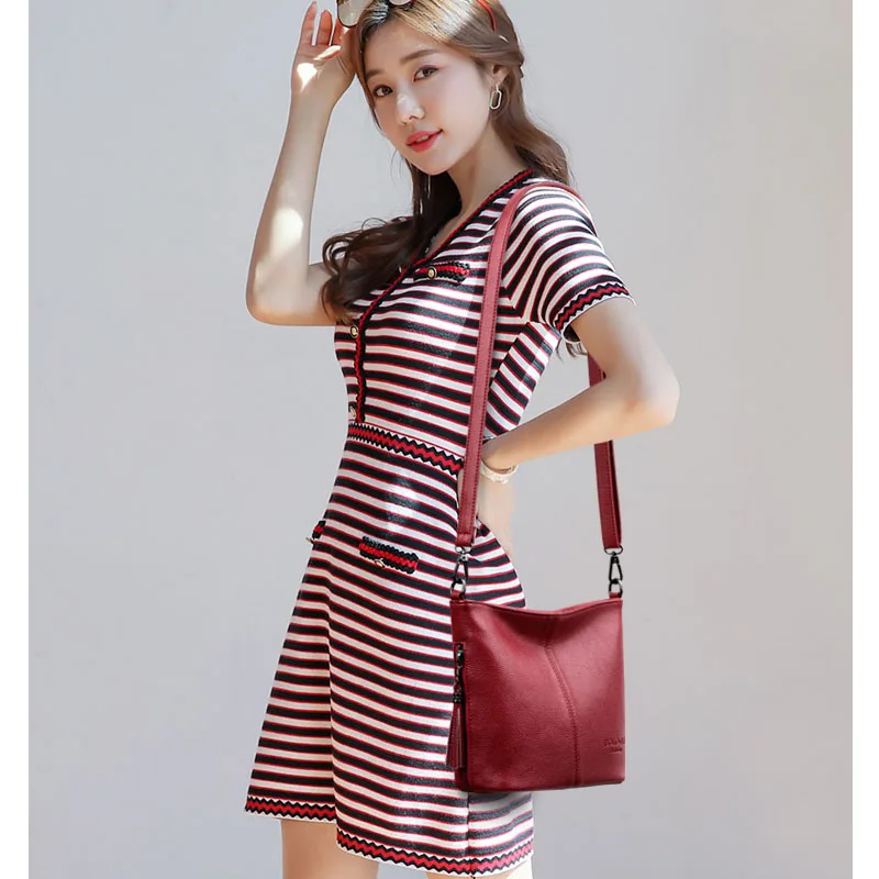 2023 Sommer Damen Hand Umhängetaschen für Frauen Luxus Handtaschen weibliche Leder Umhängetasche Einkaufstasche Designer Frauen Bolsa Sack — изображение 4