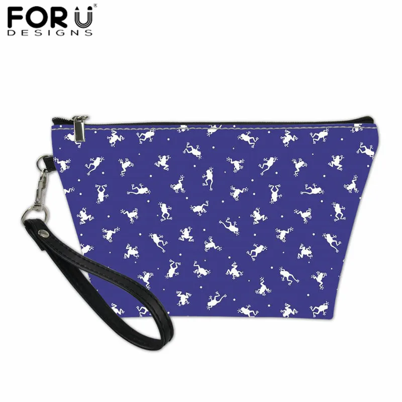 FORUDESIGNS/зеленая лягушка косметичка с принтом для женщин милый макияж сумка для путешествий водонепроницаемый портативный органайзер для сумки макияж сумка - Цвет: Z4313Z8