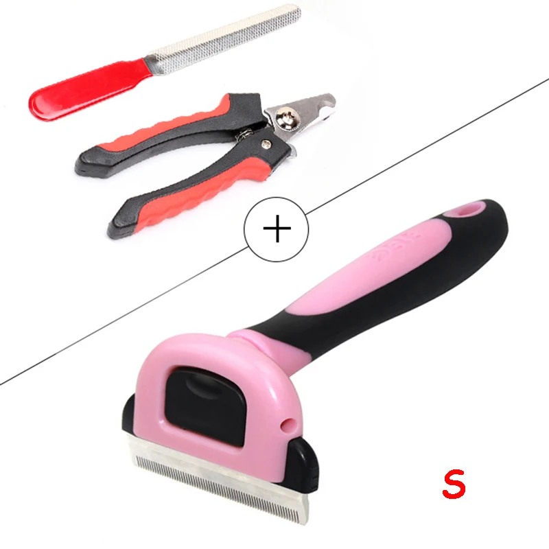 PRCombS nailclippers Новая расческа для ухода за собакой, набор кистей для кошек, кусачки для ногтей из нержавеющей стали, расческа для домашних животных, набор инструментов для ухода за волосами для собак, кошек - Цвет: PRCombS nailclippers