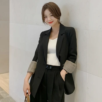 

Casual Women Blazers And Jackets 3 Colors S-xxl 2019 Office Work Long Style Spring Autumn Double Breasted Elegant Blazers
