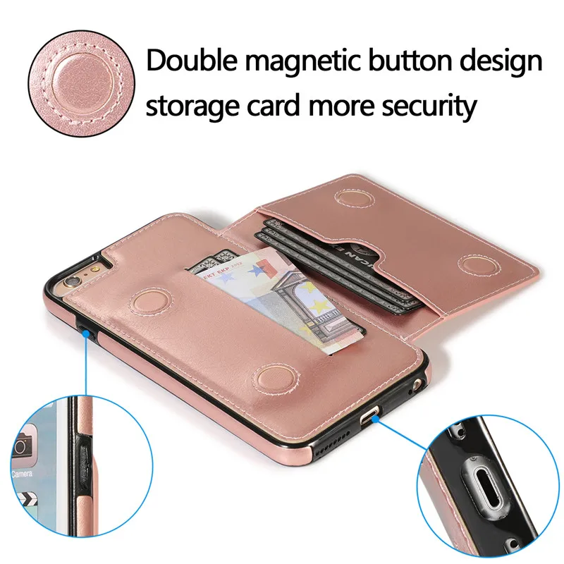 Роскошный кожаный чехол для iPhone 6 6S 7 8 Plus Coque визитница чехол для iPhone 11 Pro XS Max XR X 5 5S SE противоударный чехол