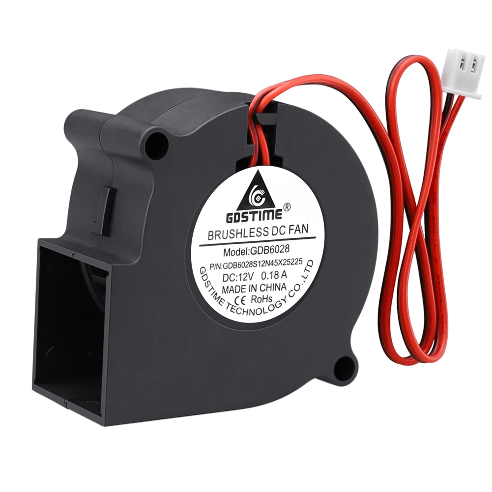 Gdstime-ventilador Centrífugo de 12v 2pin 60 mm 6cm 60x28 mm 6028 Pequeno Refrigeração Ventilador com Rolamento de Esfera Cooler Ventiladores e resfriadores - Imagem 3