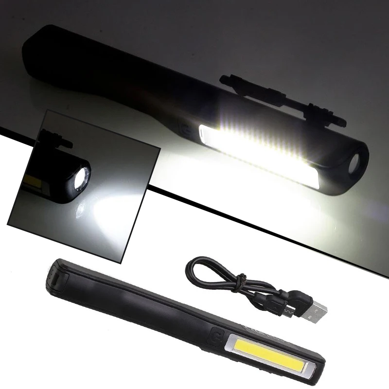 Светодиодный рабочий светильник COB Ручка Вспышка светильник COB наружный светильник ing COB рабочий светильник фонарь с зажимом перезаряжаемый ручной портативный зажим 3W USB