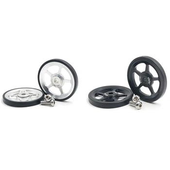 

7075 Alloy 2Pair Super Lightweight Easywheel for Brompton Black/Silver/Gold- Silver & Black