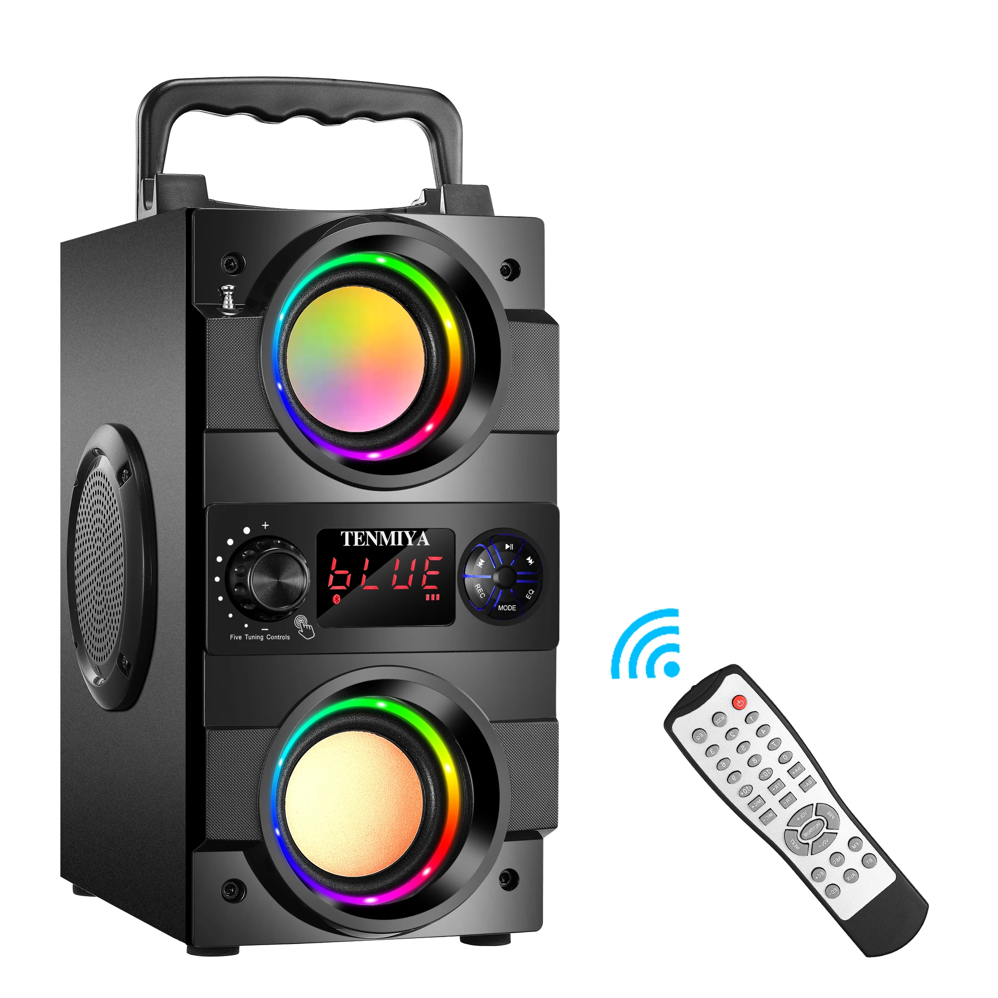 TOPROAD Portable Bluetooth Speakers 40W Wireless Boombox Bass Subwoofer Sound box Support Remote Control FM Radio RGB LED Lights