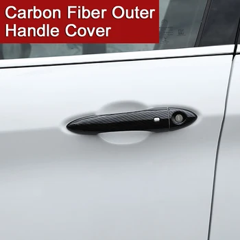 

8pcs Carbon Fiber Car Door Handle Cover Shell Trim Sticker for Alfa Romeo Giulia Stelvio Automobile Exterior Handle Sticker Case