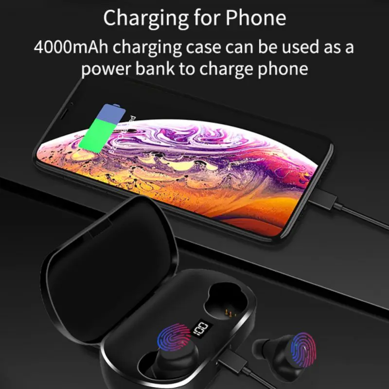 X36 Bluetooth наушники 5,0, беспроводные наушники IPX6, водонепроницаемые, устойчивые к поту, портативный цифровой дисплей, сенсорное управление, Спортивная гарнитура