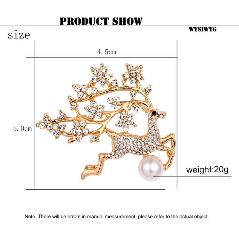 Новые милые бегущие Броши с оленями для женщин, рождественские подарки, год, мода, олень, лось, стразы, Рождественская жемчужная брошь на булавке, ювелирное изделие