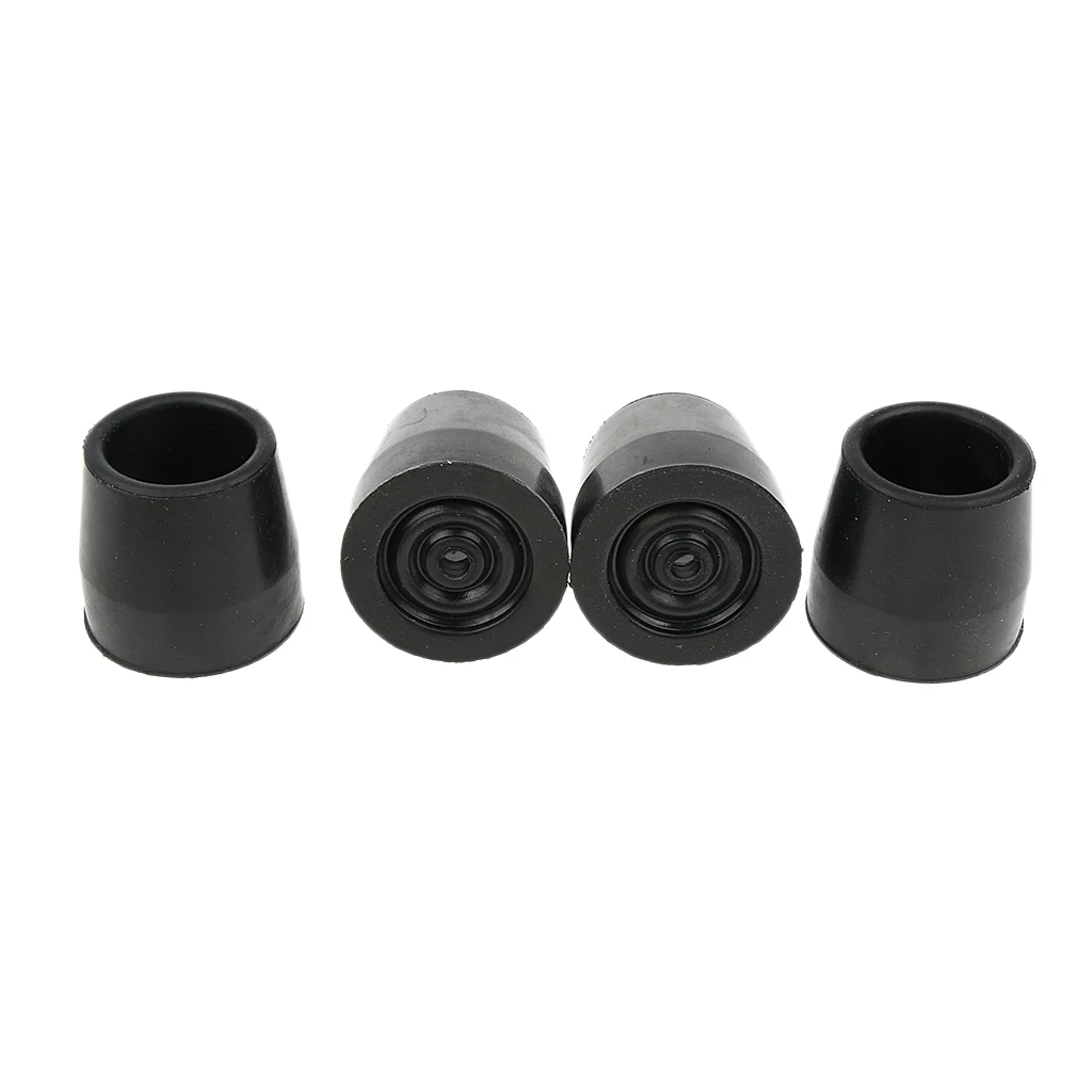 4Pcs Walking Stick Ferrule Rubber Crutch Tip Securely on Broken Ground Rock Mud Anti-Skid Crutch Sleeve Tips Protector Caps