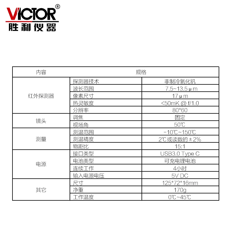 Виктор 325 VC325 портативный тепловизор-10 C-150 C