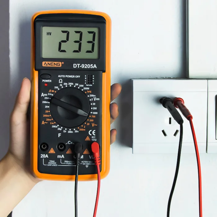 DT9205A Цифровой мультиметр с ЖК-дисплеем ручной AC DC Автоматический диапазон Амперметр Омметр Измеритель сопротивления емкости J