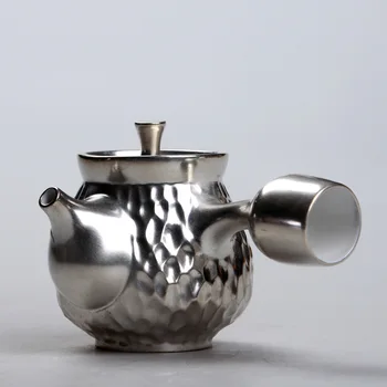 

High Quality Firewood Handmade Silver Plated Ceramic Hammer Teapot