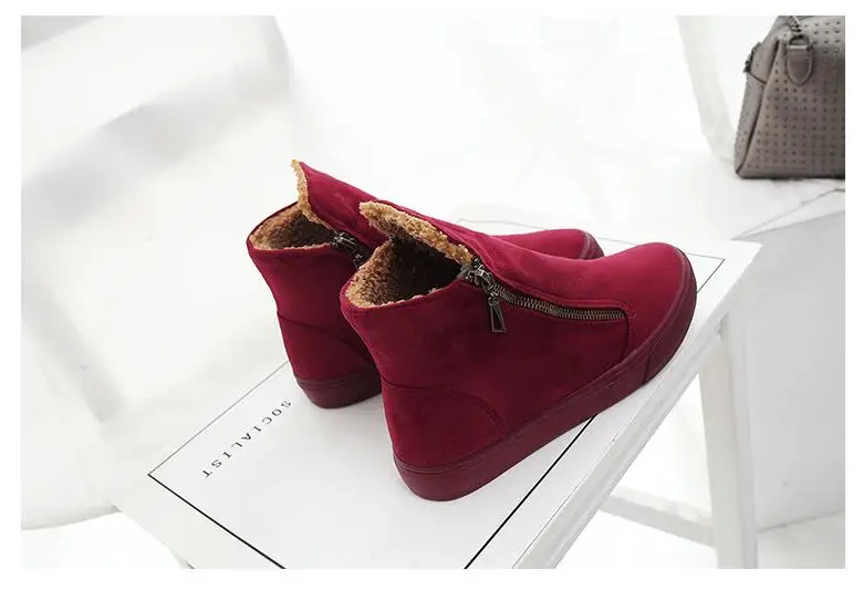 Winter Snow Boots Women Winter Shoes Zip Warm Plush for Cold Winter Fashion Women's Boots Sweet Ladies Brand Ankle Botas