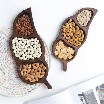 

Creative Wooden Charcuterie Plank Leaf Shape Snack Storage Serving Trays Home Decorative Dessert Beef Steak Fruit Plates