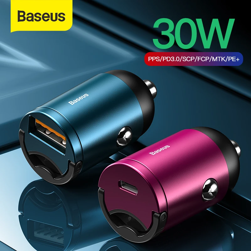 Автомобильное зарядное устройство Baseus Quick Charge 4 0 3 USB C для Huawei P30 Xiaomi Mi9 мобильный