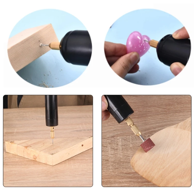 미니 전기 드릴 핸드 헬드 드릴 비트 키트, 에폭시 수지 보석 만들기 나무 공예 도구 5V USB 플러그 스크루 드라이버 도구 키트