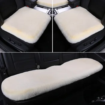 

Soft Rabbit Fur Car Seat Cushion Winter Warm Short Plush Car Seat Covers Sets Non-slip Cushion Seat Covers for Cars