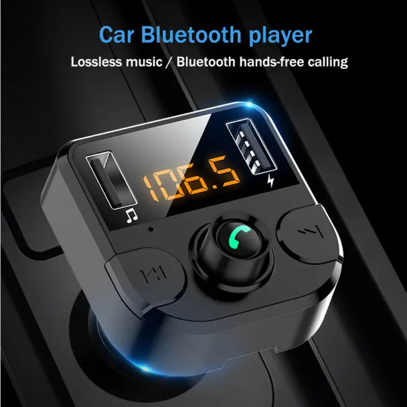 Bluetooth 5 0 беспроводной Автомобильный MP3 FM передатчик автомобильный радиоадаптер 2