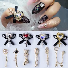 Высокое качество роскошные циркониевые Кристаллы Стразы Металлические Дизайн ногтей цепочки для украшений кисточкой DIY украшения для мани...(China)