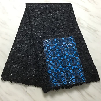 

Black Milk Silk Lace African Nigerian Net Lace Fabric With Rhinestones And Beads French Mesh Lace Fabric For Wedding Sewing