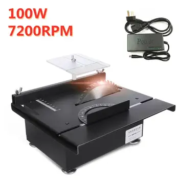 

Mini Electric Table Saw Handmade Woodworking Bench Saw Grinder Hobby Model Crafts Cutting Tool with 125mm Saw Blade Charger