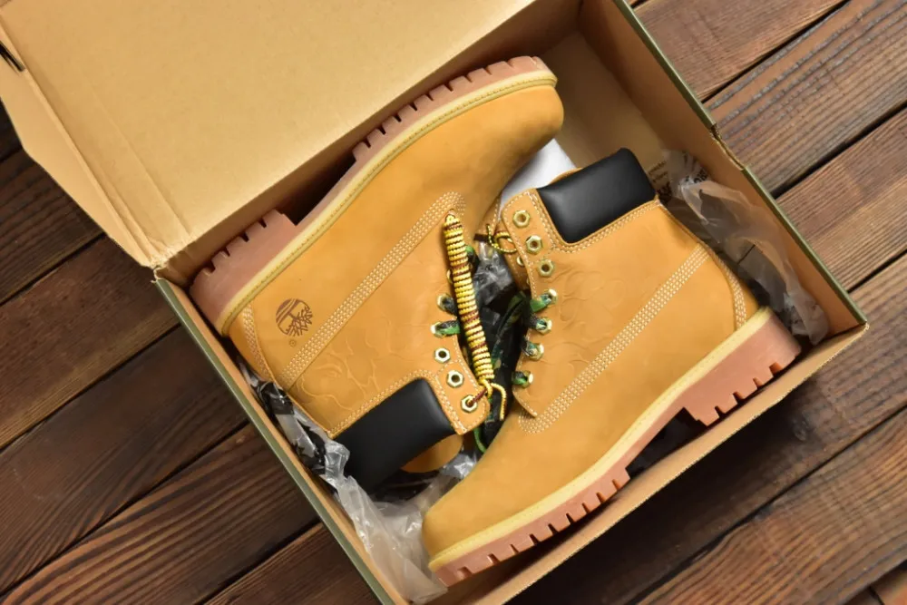 TIMBERLAND оригинальные мужские Премиум водонепроницаемые ботильоны, мужские уличные Прочные ботинки из натуральной коровьей кожи желтого цвета A1R7Y