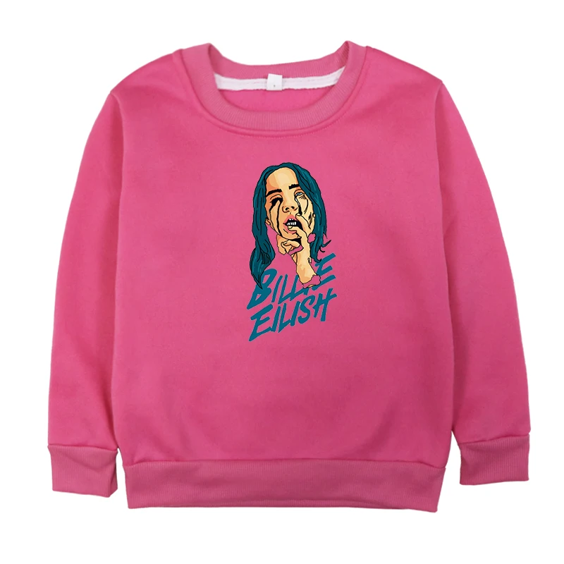 Hoodies 12 Модные футболки Billie Eilish; детская осенне-зимняя одежда с капюшоном; детские толстовки для маленьких мальчиков и девочек; длинный костюм с рукавами - Цвет: Hoodies 12