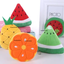 11*7 см прибл. 4 фруктов, Арбузов и т. Д. Плюшевый Кошелек игрушка, брелок плюшевый мешок кошелек игрушка