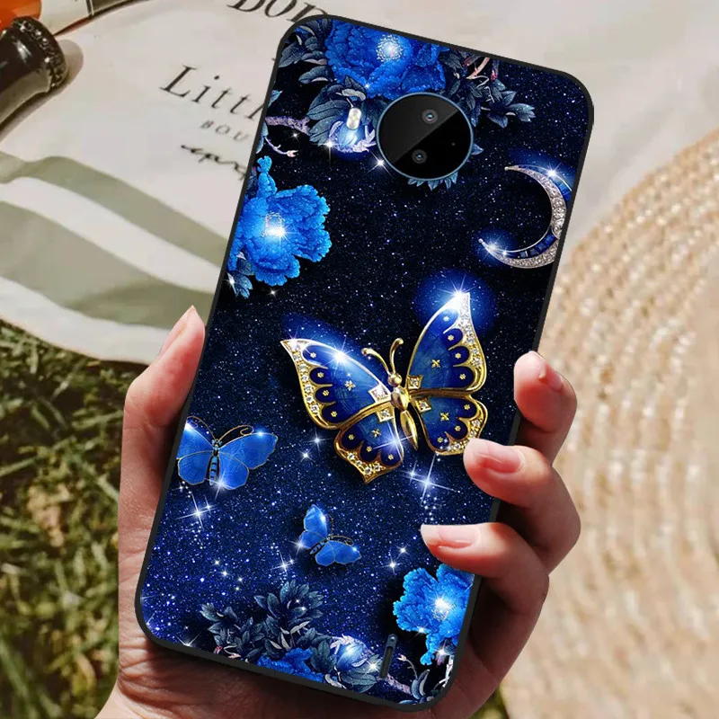Soft TPU Silicone Cartoon Back Cover Black Bumper Case