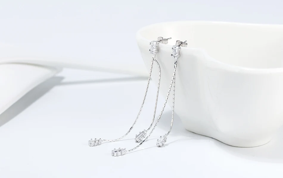 Effie queen, элегантные серьги-капли, настоящее 925 пробы, серебряные женские серьги, АААА кубические серьги из циркона, украшения, свадебный подарок BE199