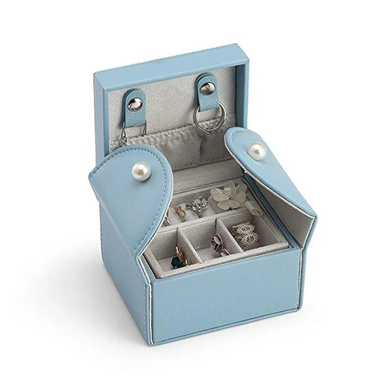 

Mini Square Jewelry Box Simple Portable Leather Jewelry Box Earrings Necklace Ring Jewelry Box