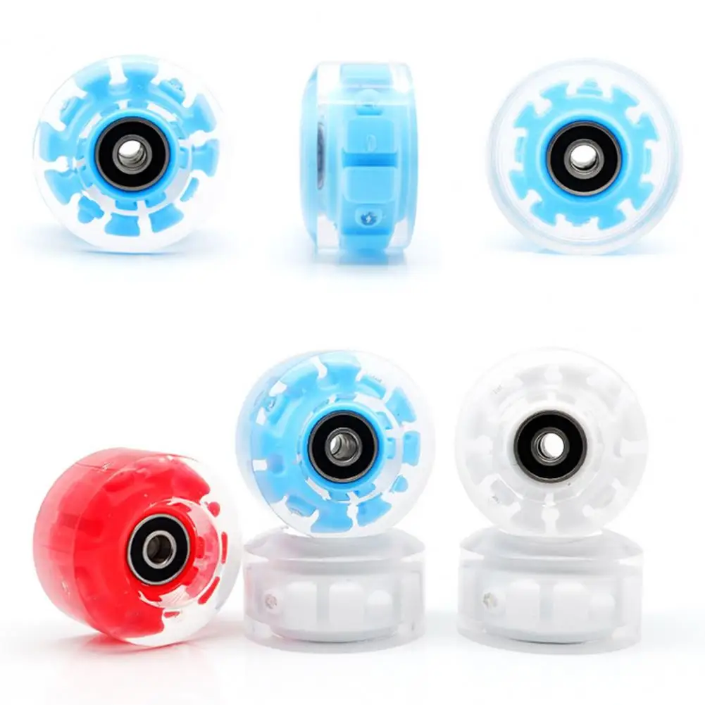4pcs LED Flash Wheel Freestyl Skates Luminous Wheel Roller Skates Flashing Wheels for Inline for Adults Kids Roller