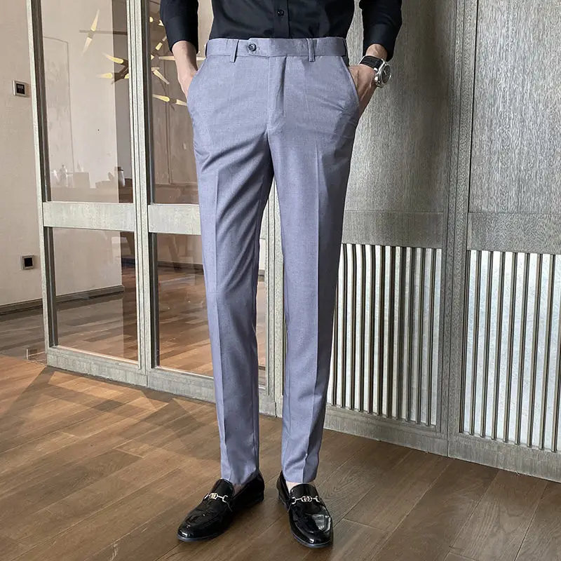 

Fashion suit pants men's business casual small pants straight pants youth work uniform Free shipping
