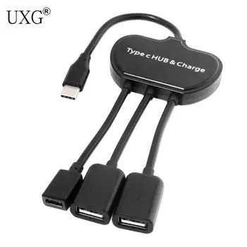 

Type-C USB-C Multiple Cable Dual Ports Hub With PD Power Charge For Laptop & Cell Phone