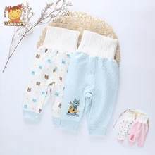 2 шт./компл. Штанишки для малышей кнопка живот защиты пижамный комплект для мальчиков и девочек, Высокая Талия пупочное рисунками из мультфильмов, Детские шортики свободные для занятий спортом, унисекс, штаны