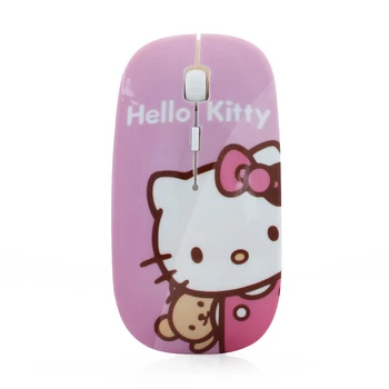 

Cute Cartoon Pink Hallo Kitty Wireless Mouse 3D Optical 2.4G USB Mice Gaming Mouse For Computer Laptop PC Kids Girl Gift Mause