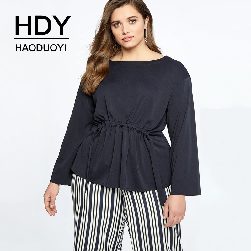 HDY Haoduoyi Новое поступление Осенняя модная повседневная однотонная простая приталенная Ретро рубашка с длинным рукавом размера плюс