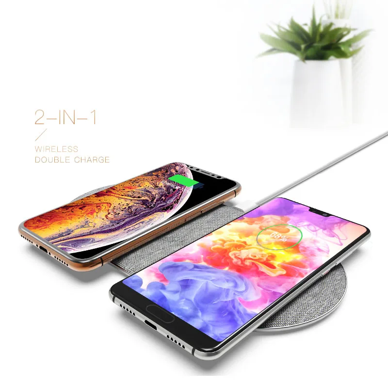 

NEW Qi Wireless Charger 10W For Huawei P30 Pro Dual Wireless Charging Set For iPhone 11 Pro Max Xs Xr X 8 Plus xiaomi 9 mix 3